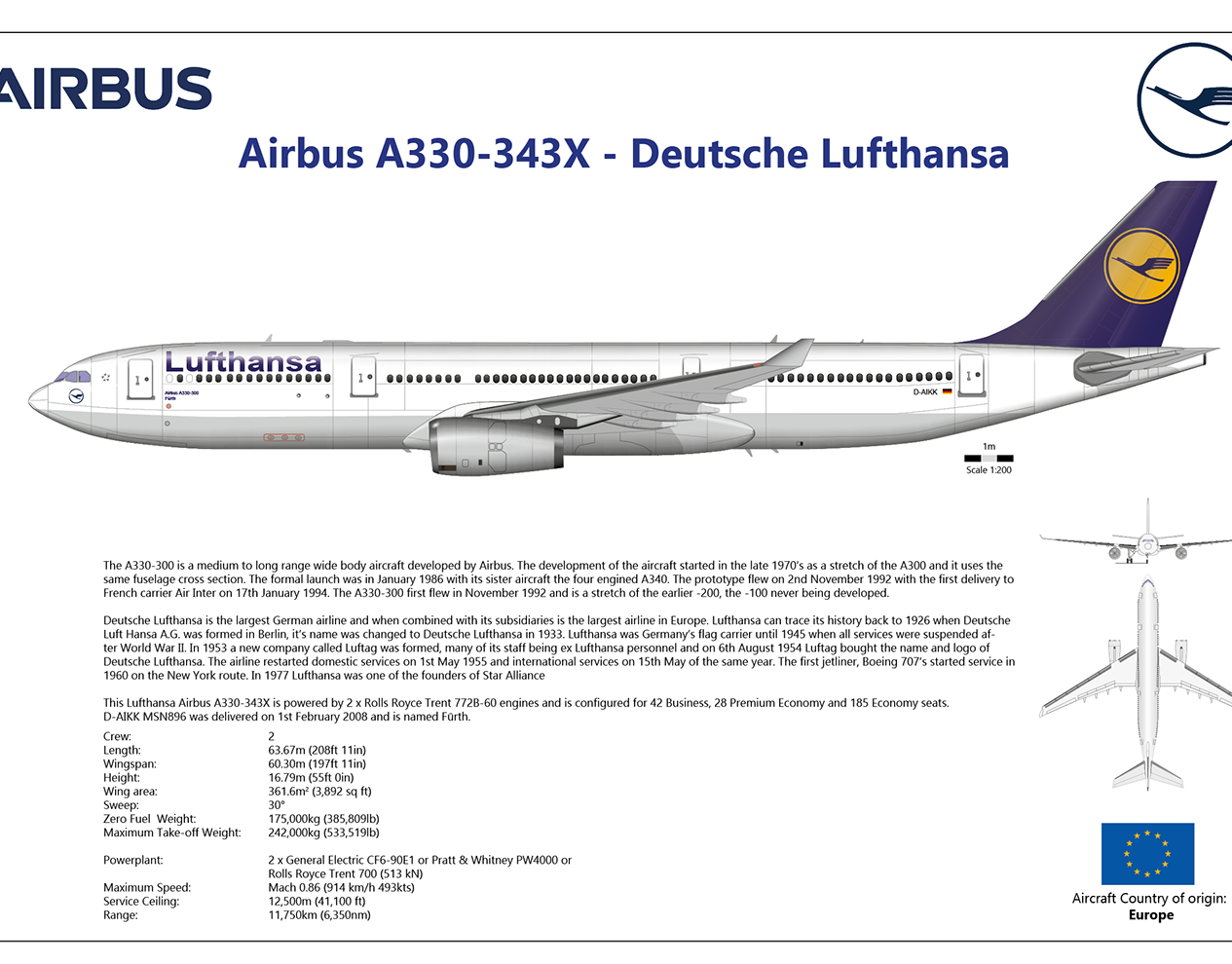 Самолет airbus а330 300 схема салона