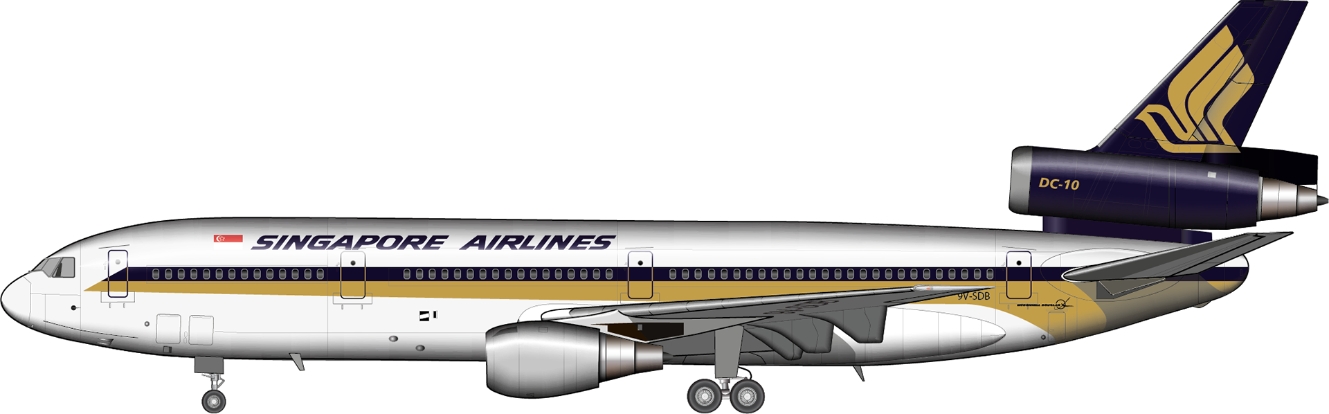 Glyn Chadwick - DC10-30 in Singapore Airlines livery