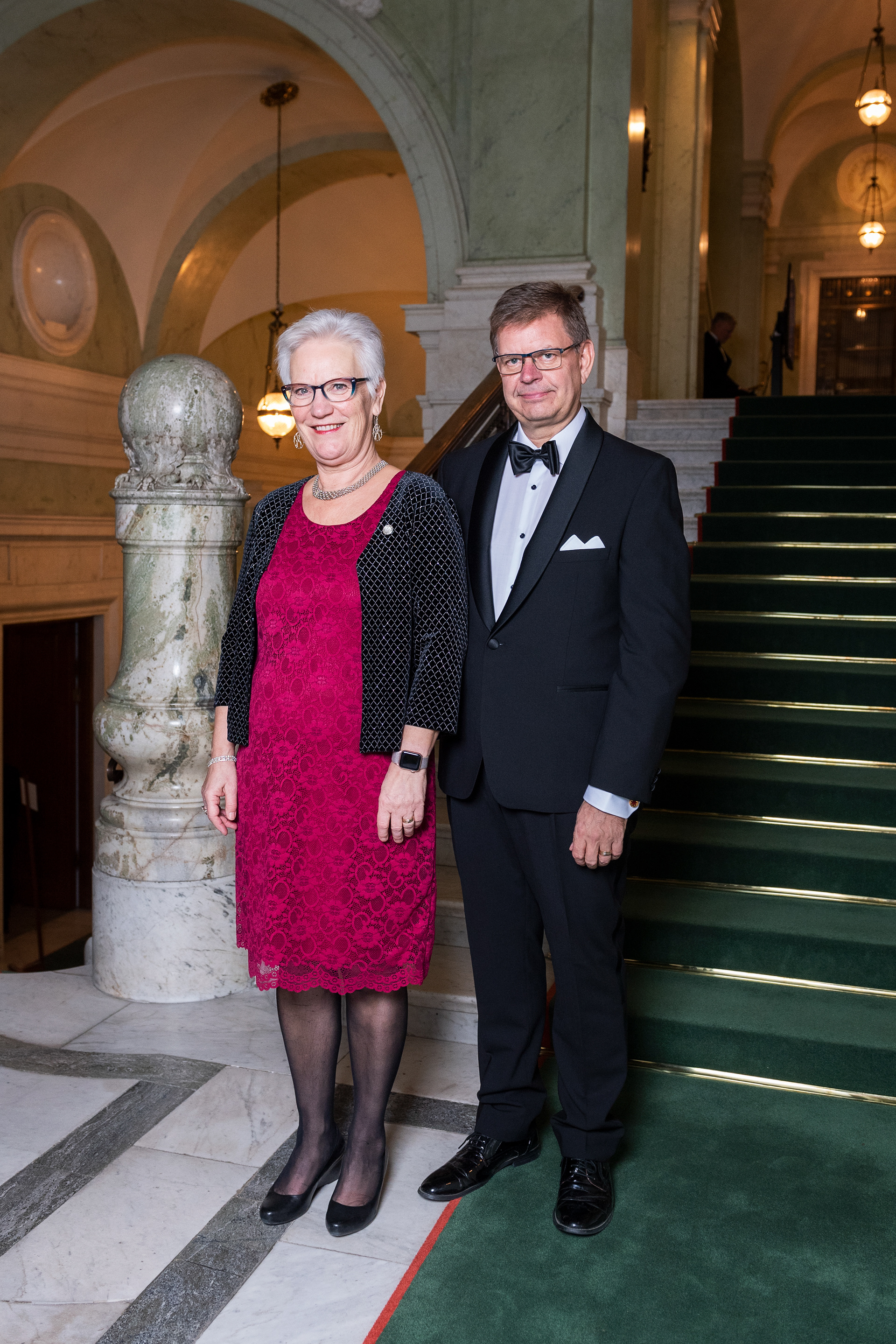 Åsa Lindestam, förste vice talman, och Sven Erik Lindestam anländer till talmannens höstmiddag i riksdagshuset. För TT Nyhetsbyrån.