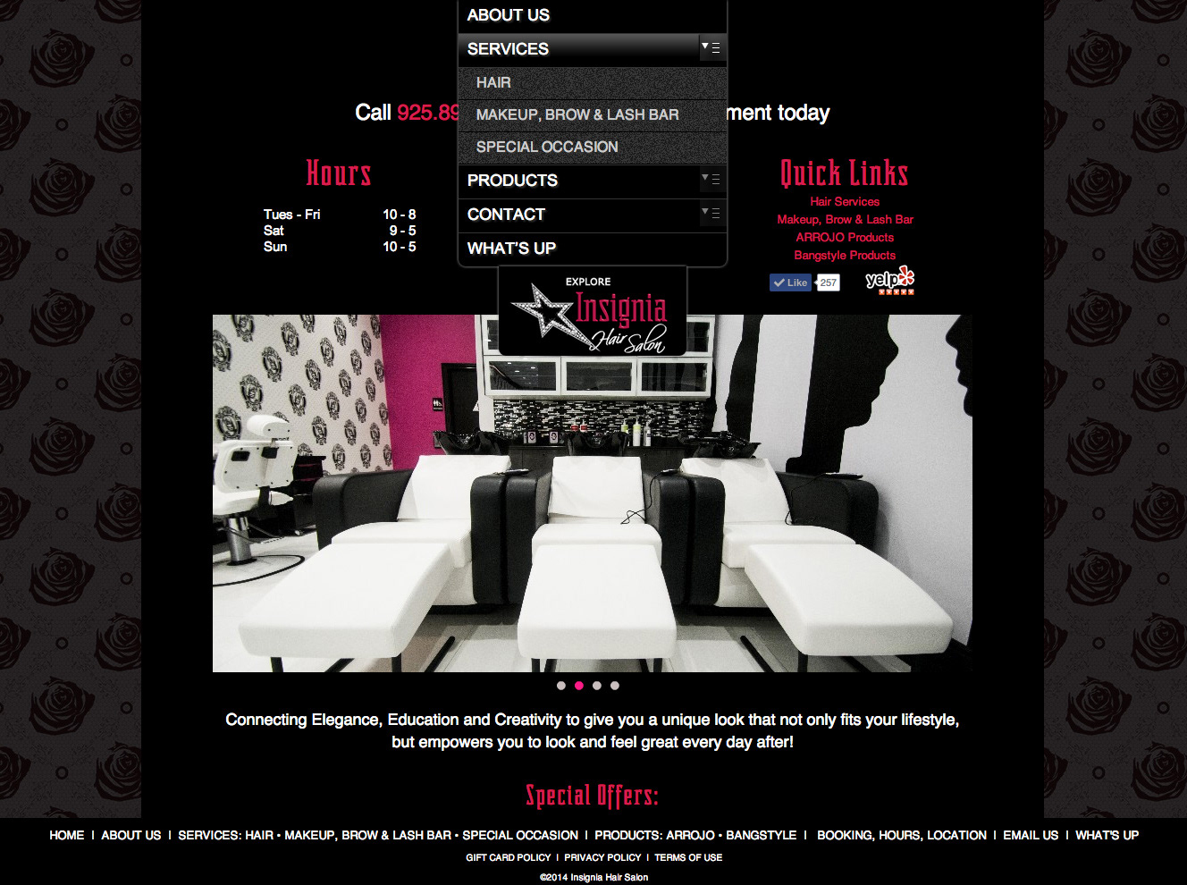 Lani Schreibstein, Visual Designer - Insignia Hair Salon Responsive Website