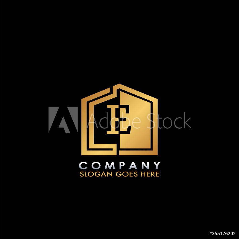 Elegance Logo Letter Design For Brands Identity Simpen Media Stock Golden House Initial Logo