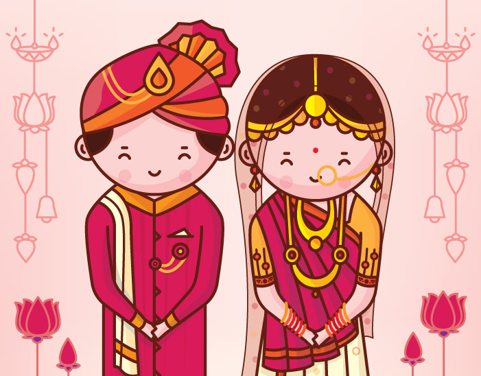 Featured image of post Cute Indian Bridal Cartoon : Every now and then, one does get a wedding invitation card…the same old colours, traditional indian prints and design…but the latest trend in the wedding circuit is definitely cute indian cartoon.