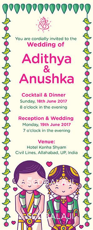 Quirky Indian Wedding Invitations - Tambrahm Wedding