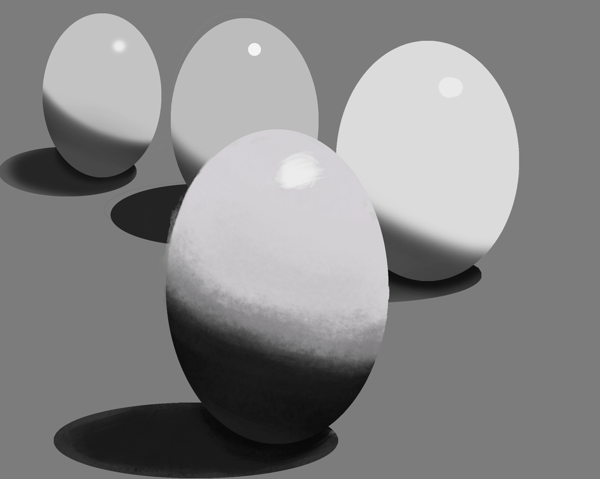 Value, Light, and Rendering Practice using Adobe Photoshop Brushes (11/22/2020)