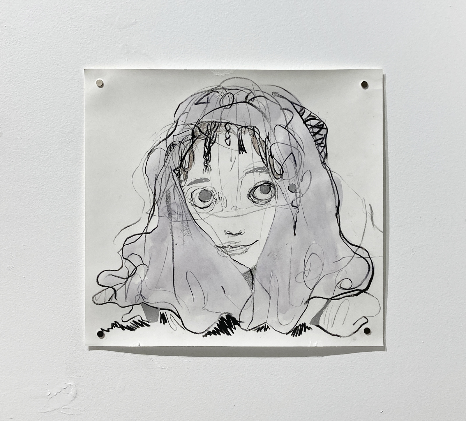 No.49 / 藤川さき『ちから』/ 素材:紙にアクリル絵具、クレヨン、色鉛筆、マッキー / 制作年:2021 / サイズ:W222×H207mm / 価格:¥13,200