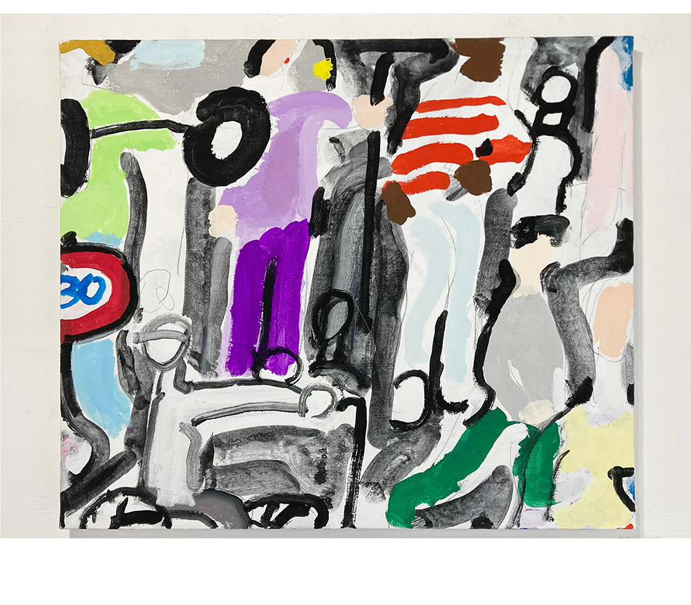 No.2 / title : 道路と人 / artist : 綱田康平 / medium : キャンバス、アクリル / W530×H455mm / year : 2021 / ¥55,000-