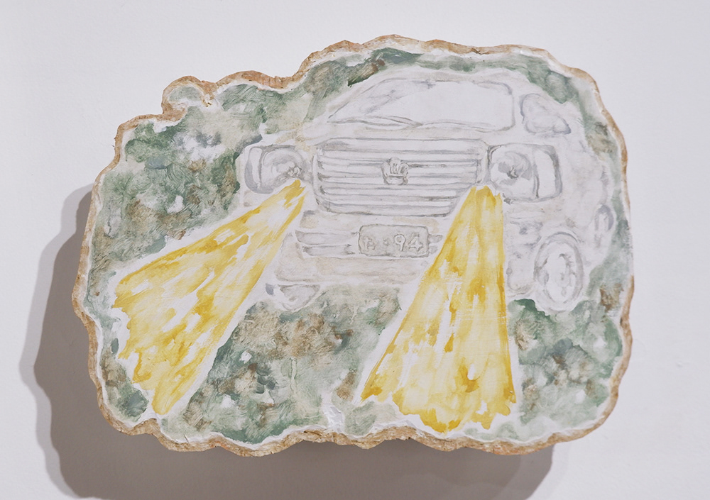 No.24 / title : ビーム / artist : 城 蛍 / medium : 板、油彩、水干絵具 / year : 2020 / size : W290×H210×D30mm / SOLD OUT