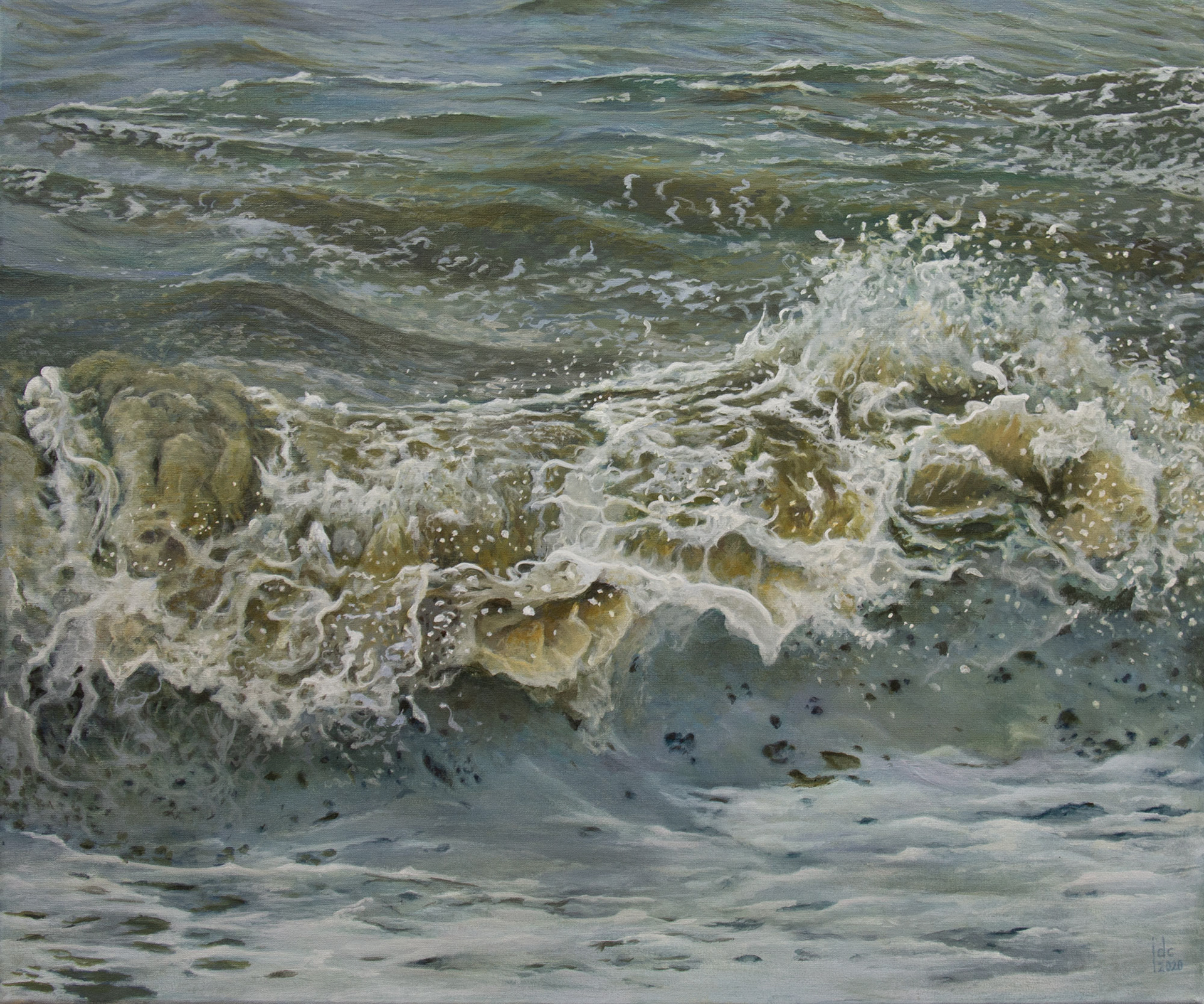 Waves #05 - North Sea - Oil on canvas - 60 x 50 cm
