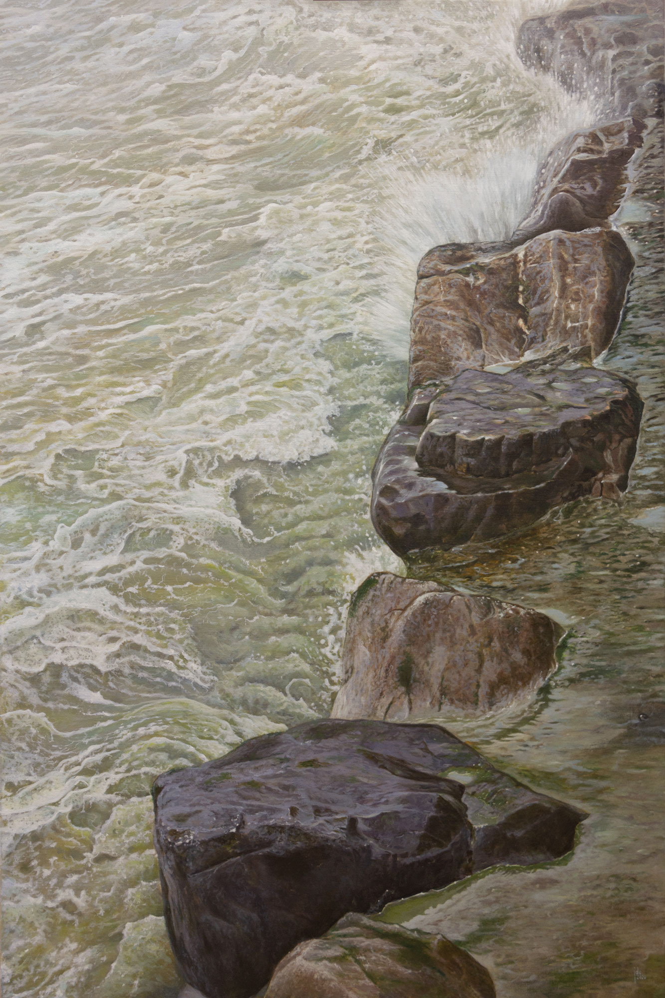 Waves #02 - Relentless - Oil on canvas - 80 x 120 cm