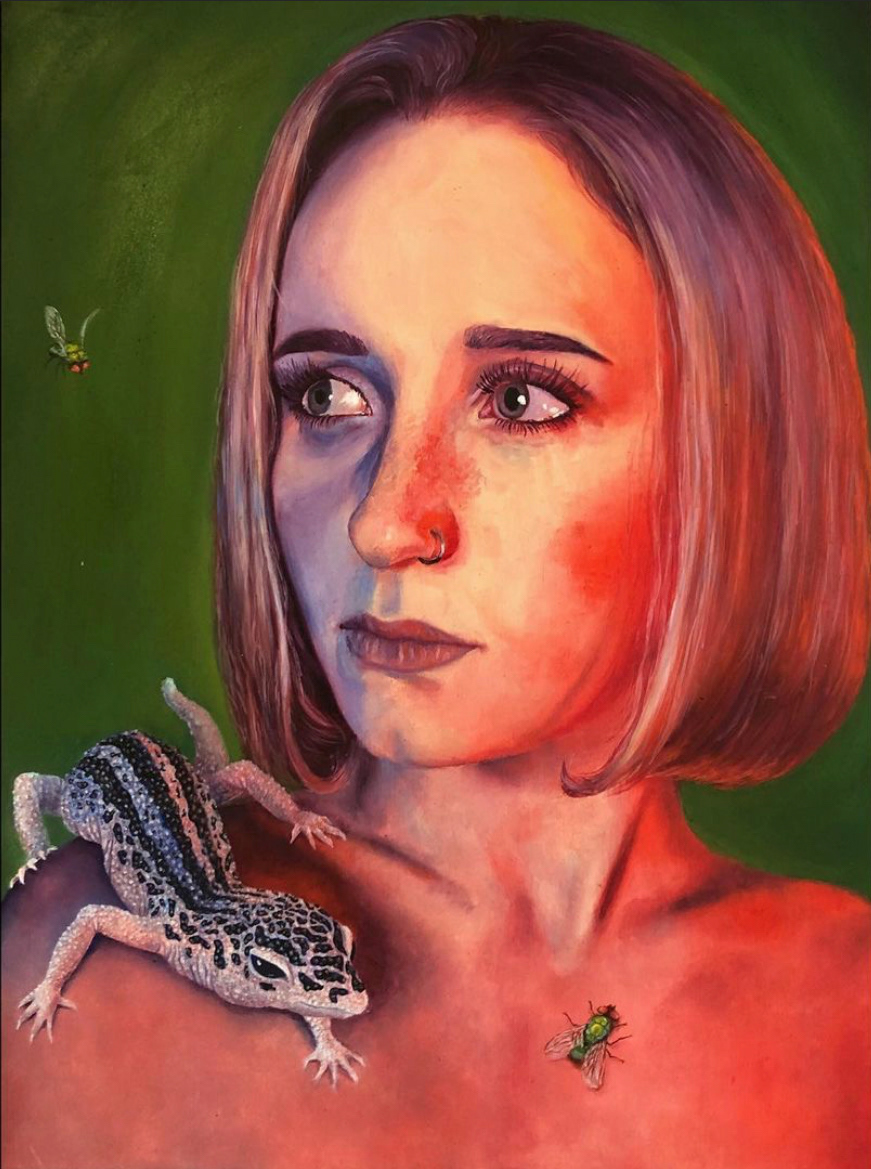 "Fly" 2020, oil on wood, 40x30cm
