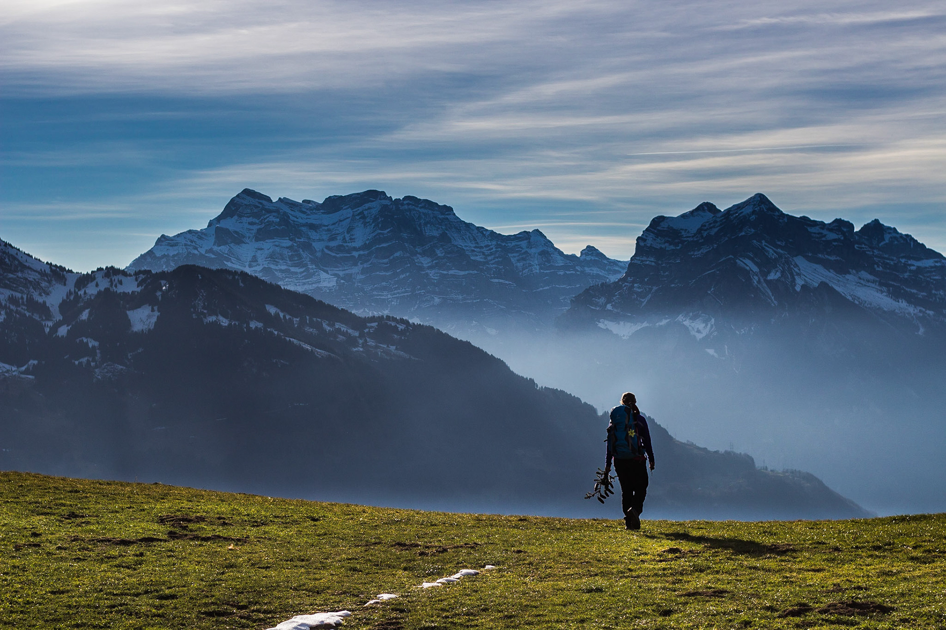 Blick Richtung Glarner alpen vom Gulmen aus.
