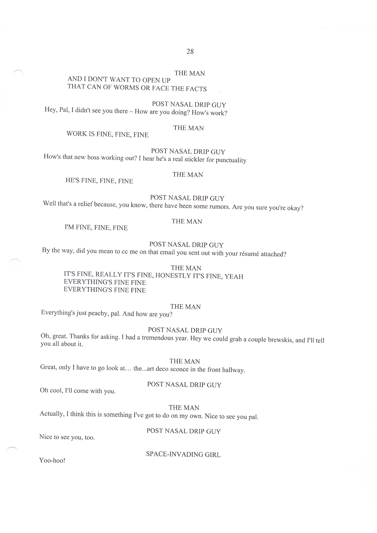 Stage Manager Script Notes Example
