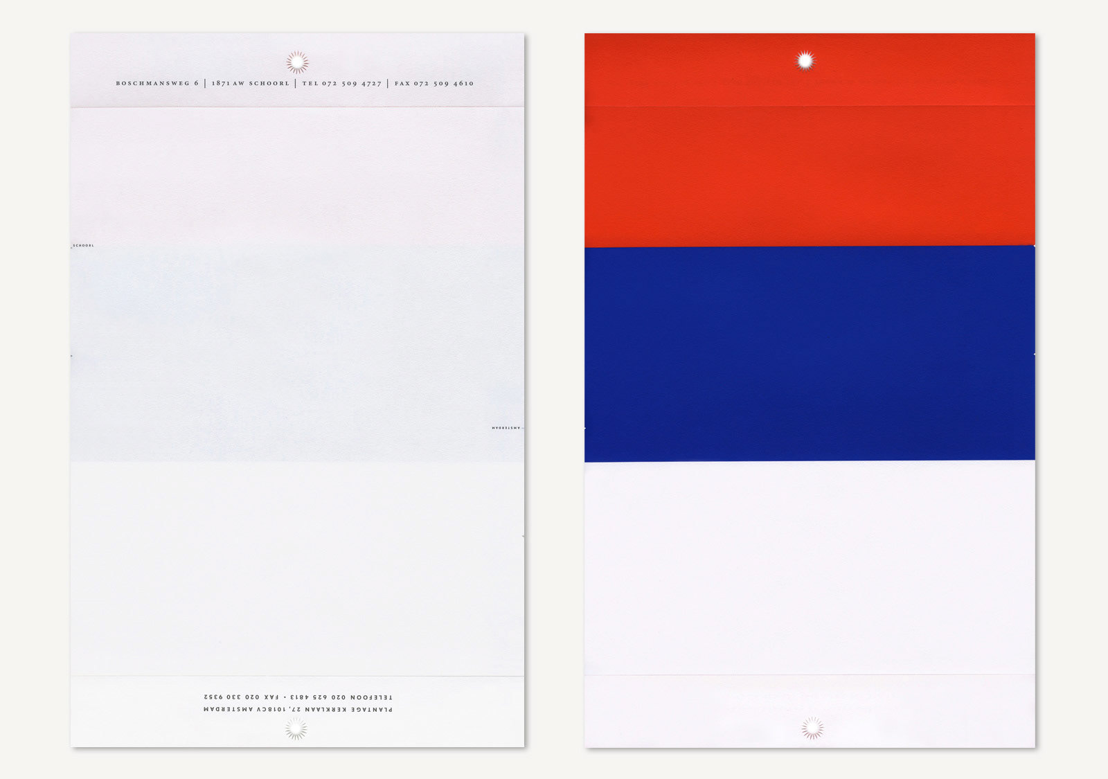 Die cut Letterhead, front and back