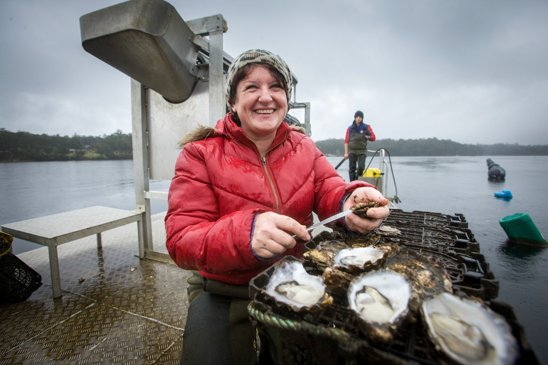 Odette Lennane, of Recherche Bay Oysters, who is promoting the carbon sequestration potential of oyster farming.