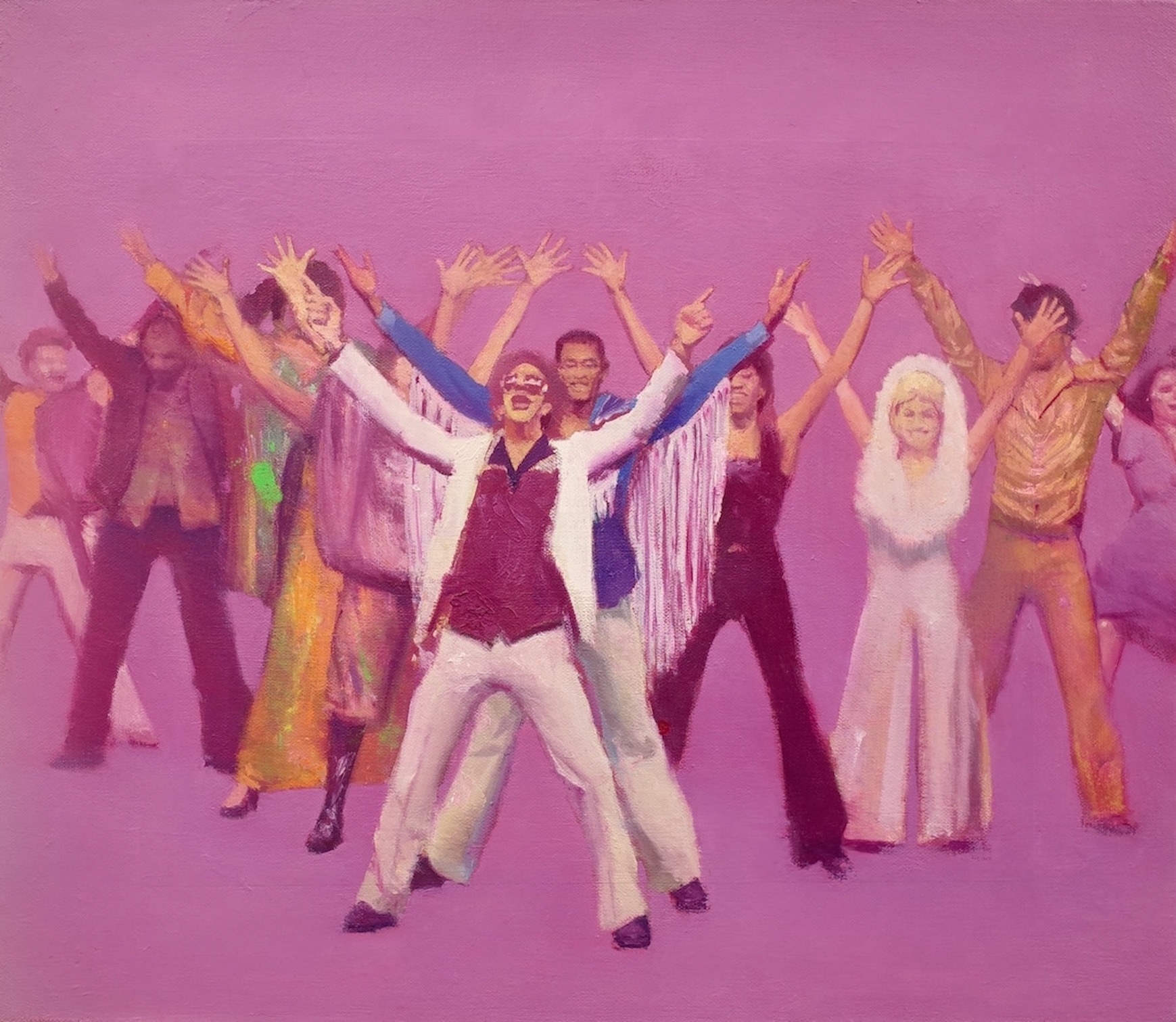Disco Dancers, 2020, 14” x 16”, oil on canvas