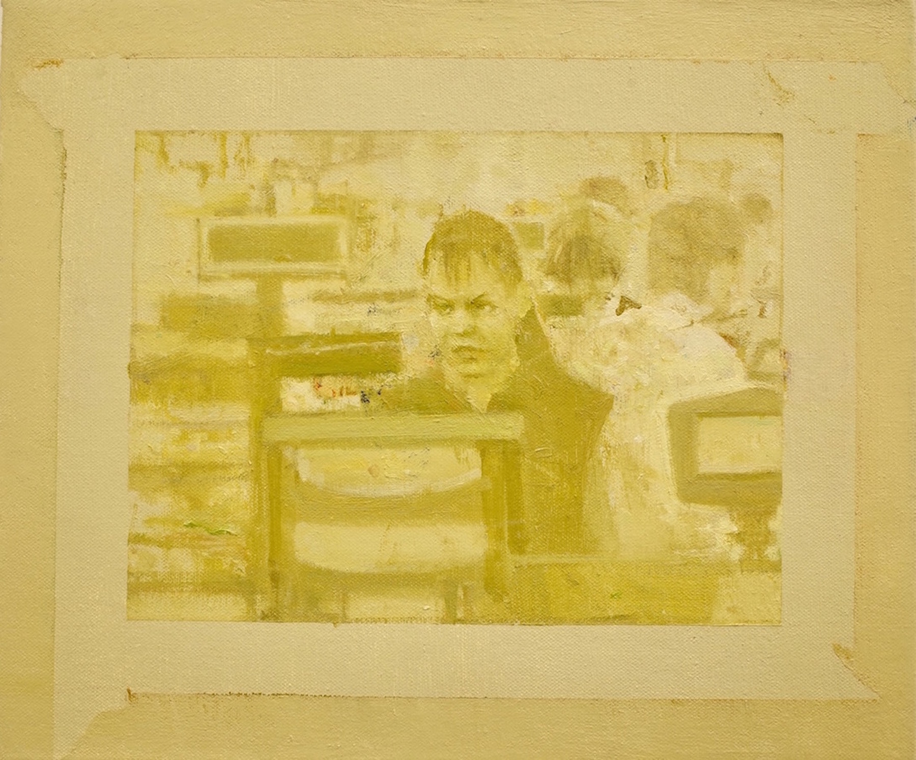 Cashier, 2019, 10" x 12", oil on canvas