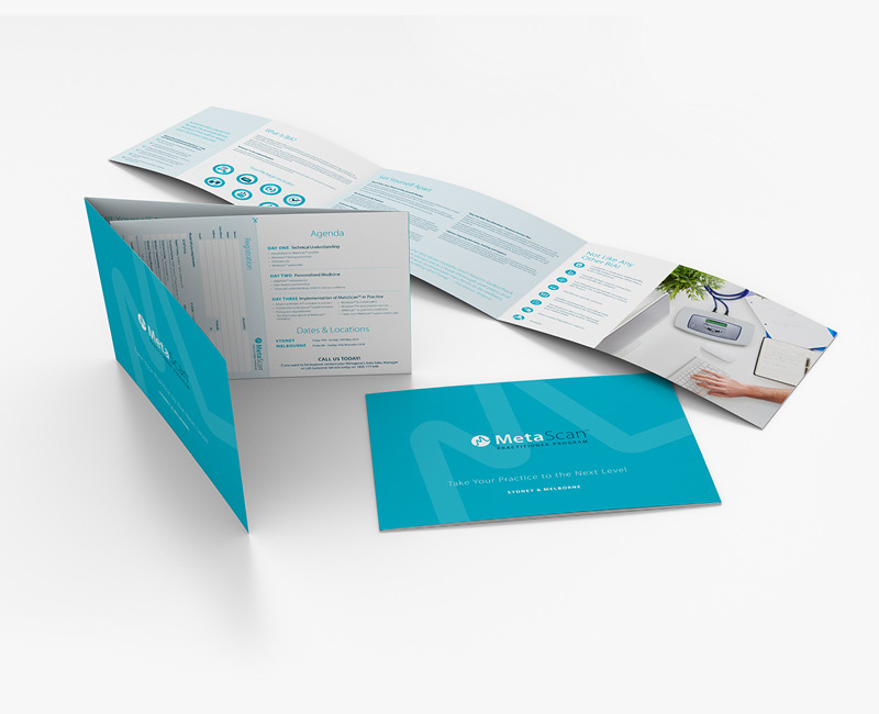 MetaScan Bioimpedance Analysis Brochure Invite: Creative Direction, Layout Design