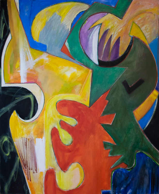 Louis, Benny and the Boys (1992) Oil on canvas, 84 x 69 inches