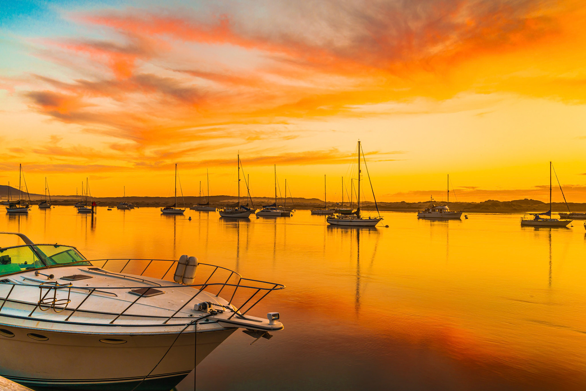Sailboats at Sunset