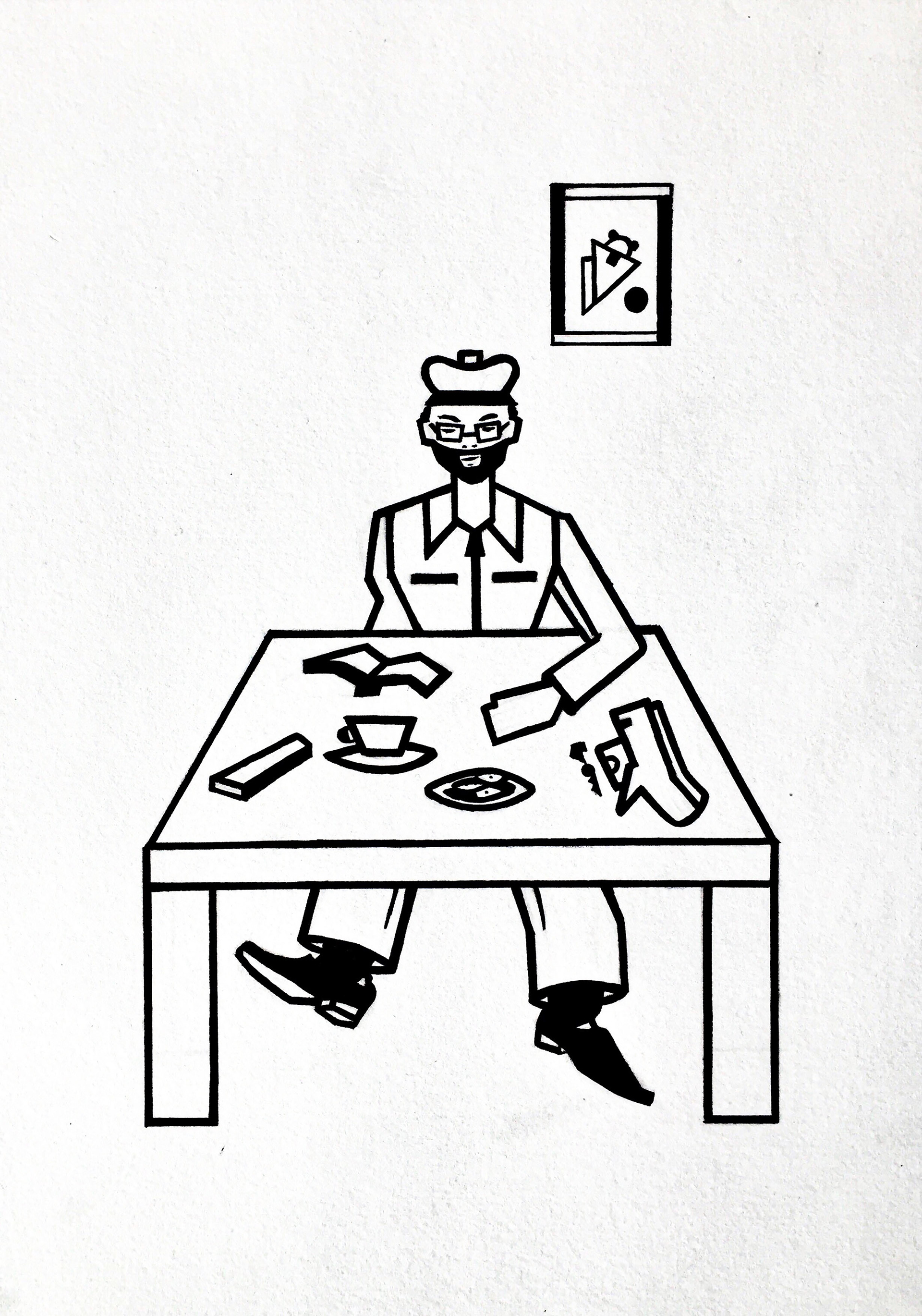 The Break, marker pen on card paper, 11.69 x 8.27 inches, 2019