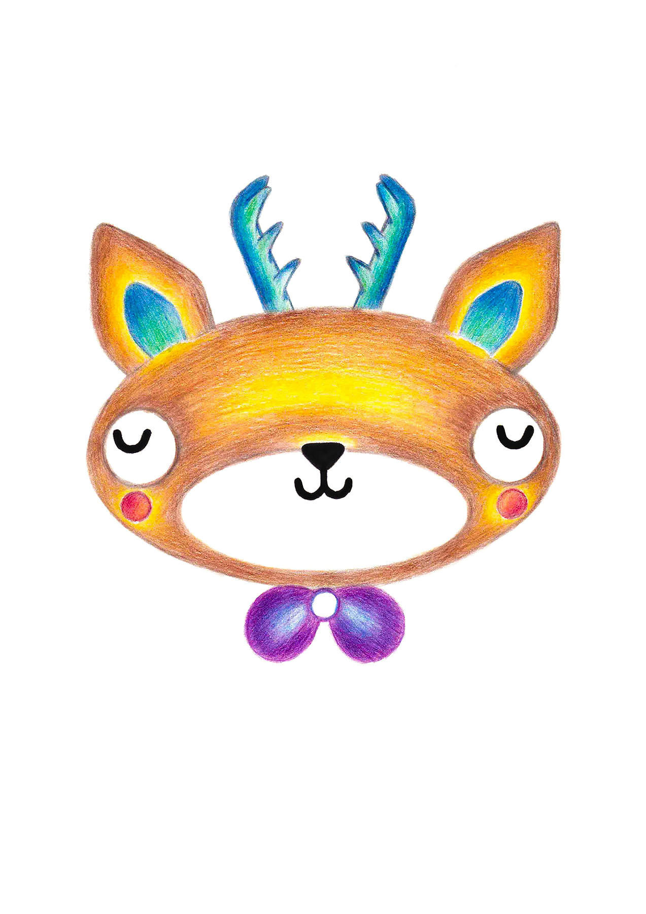 Male Deer Drawing (Digital Version), rendered on Adobe Photoshop, 2020.