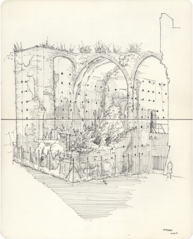 Ruins of Sforza Castle Milan, 2019, 29.7 x 21 cm