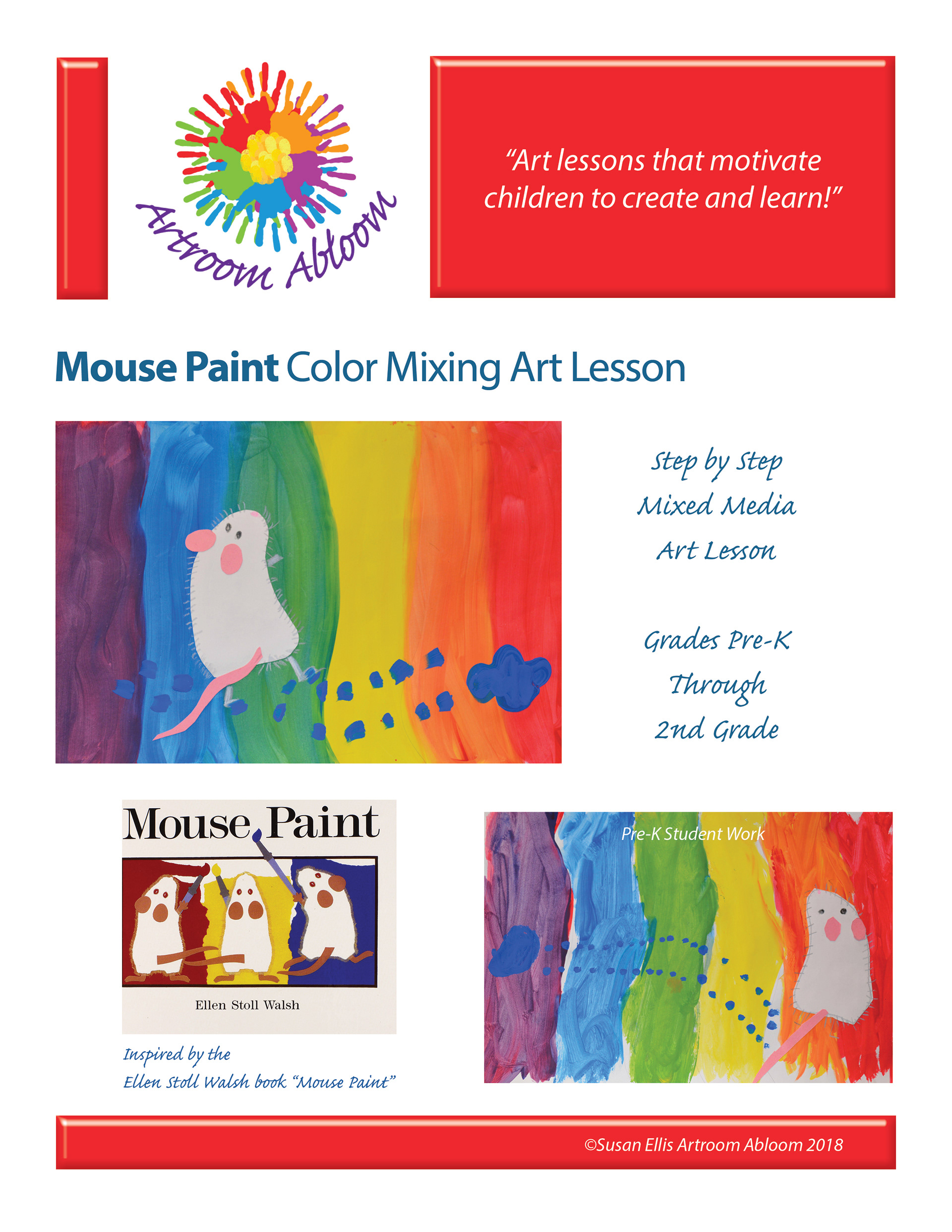 artroom abloom mouse paint color mixing art lesson