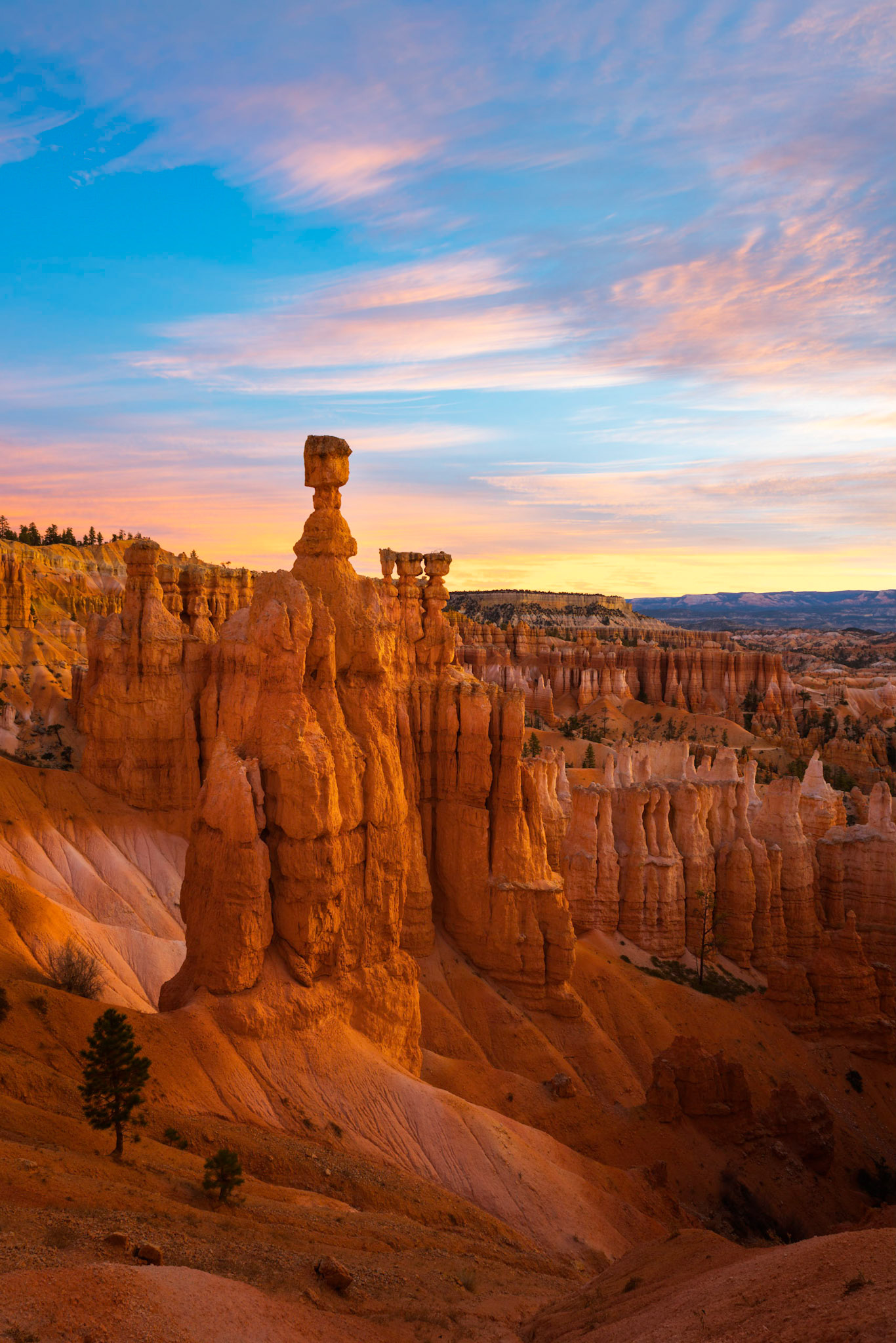 Thor's Hammer and other hoodoos below Sunset Point.  Bryce Canyon National ParkUtahNovember 10, 2017PENTAX K-1, HD PENTAX-D FA 24-70mm F2.8ED SDM WRISO 100 24 mm  1.3 sec at ƒ / 11