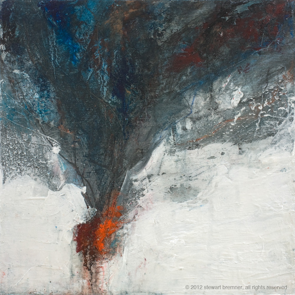 Pulled in its wake January 2012 / Mixed media on panel / 30x30cm / Sold