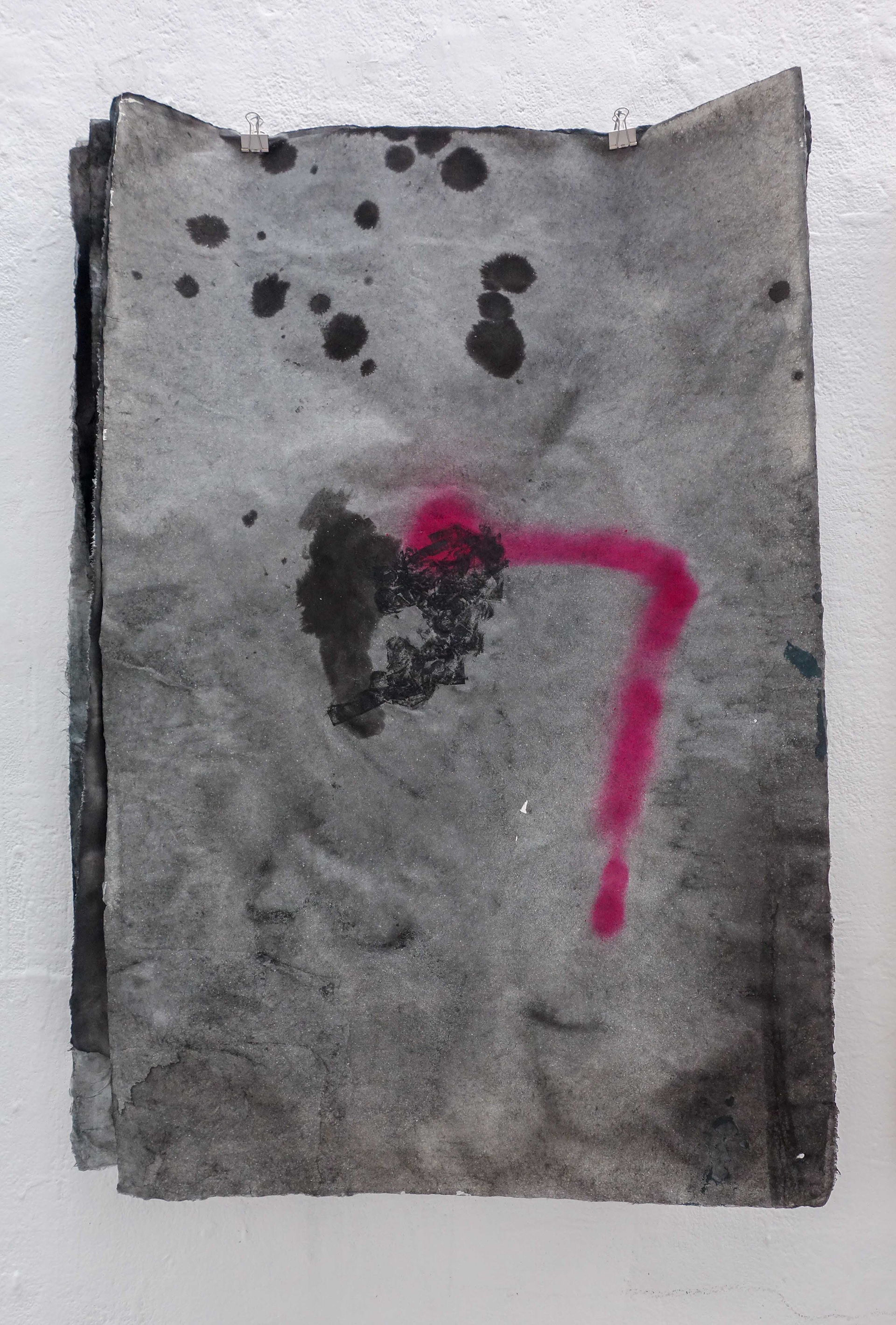 Stack and Hide (detail), 2017, photopolymer gravure, monotype print, sumi-Japanese ink, mixed media, Japanese washi paper, approx. 100x70x2cm each