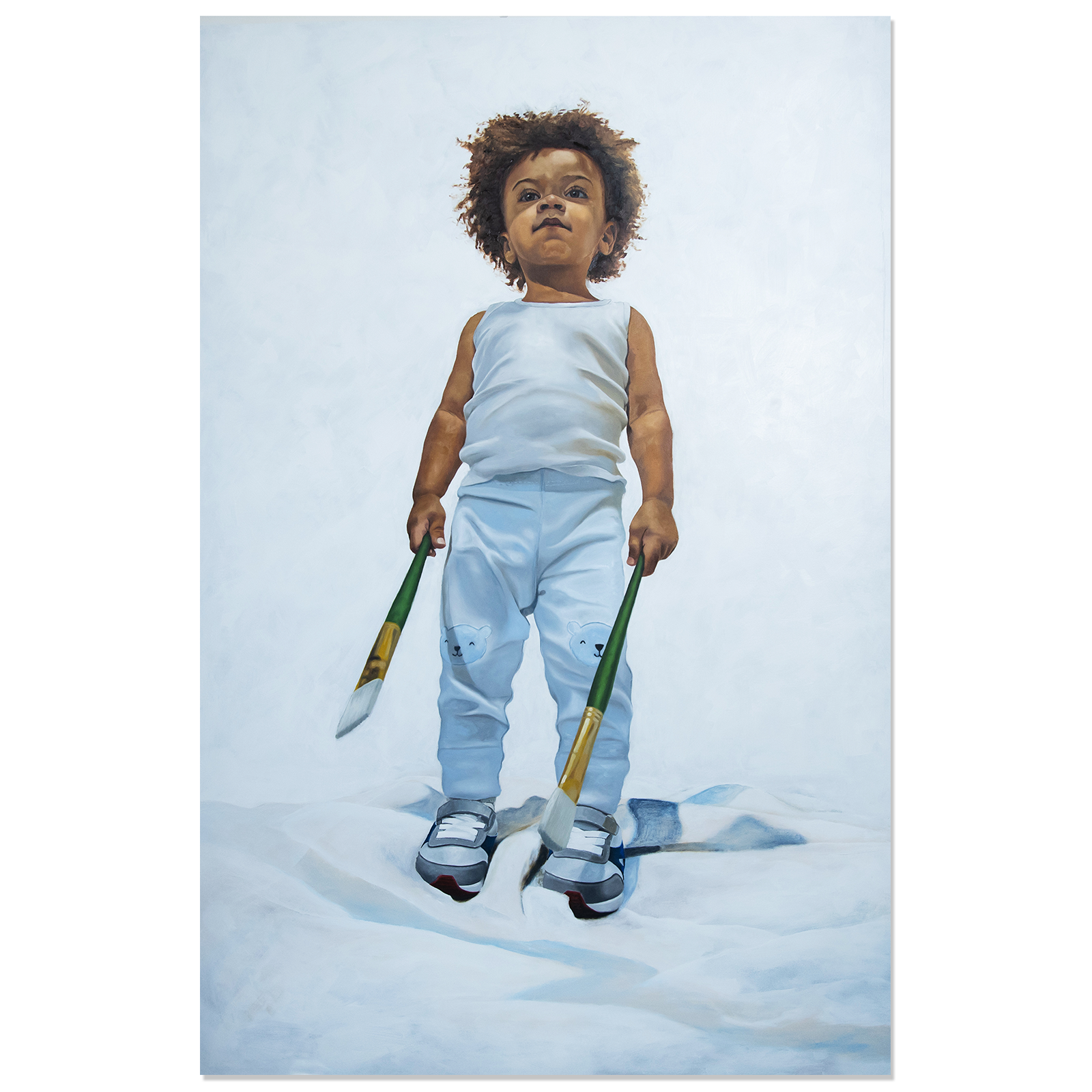 WHO IS THE GREATEST?, 2019, Oil on Wood Panel, 69h x 45w in