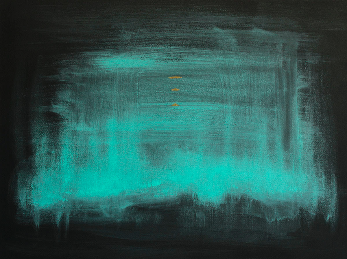 Aurora boreal, acrílico sobre papel, 61x46 cm, 150 €