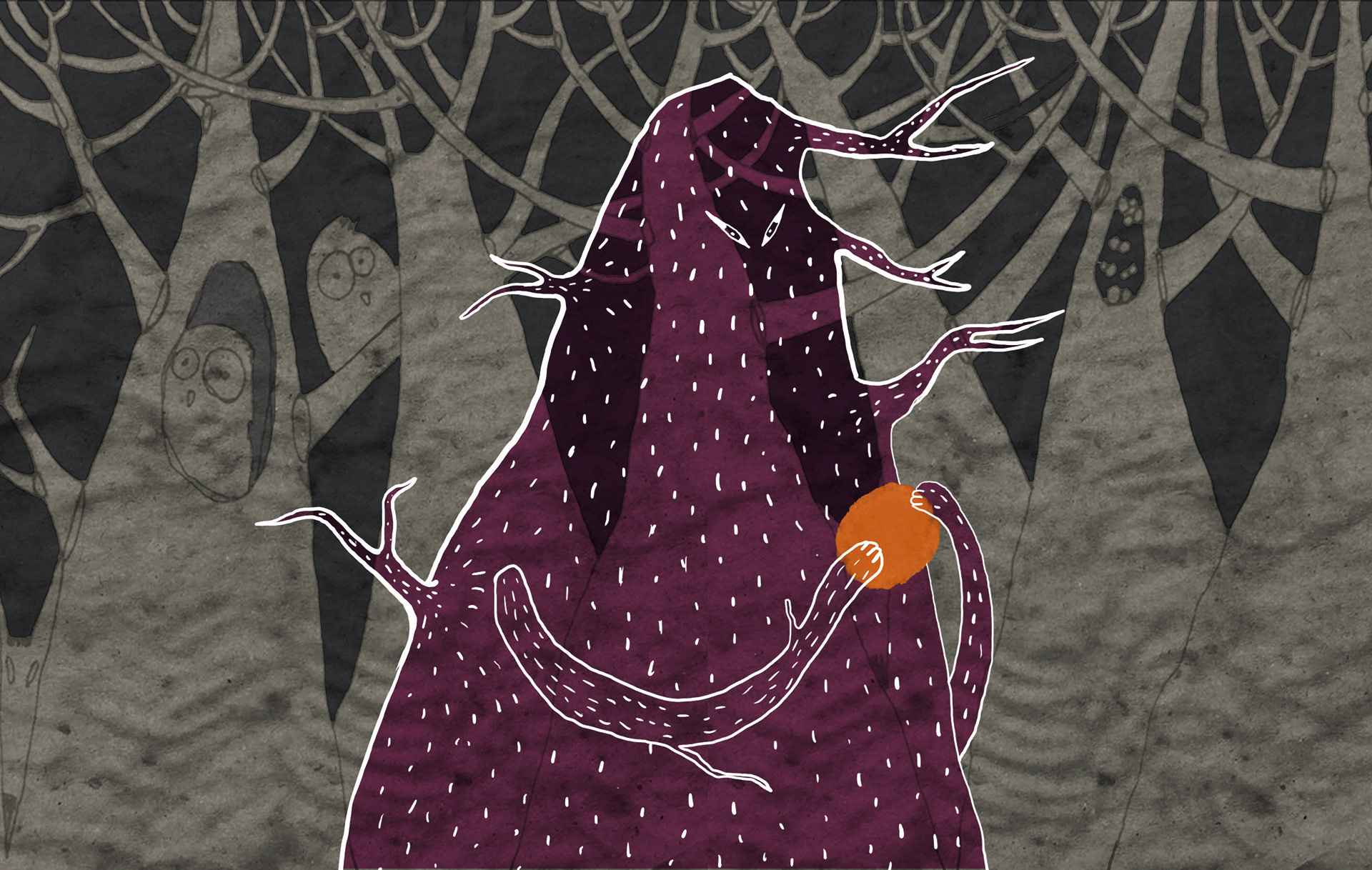 Forest spirit. Mixed media. 2017.