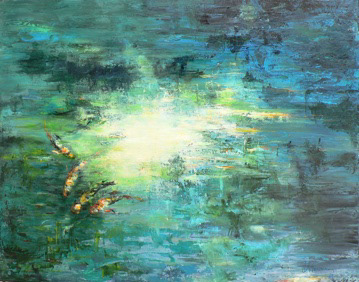 Etang vert - quatre koïs