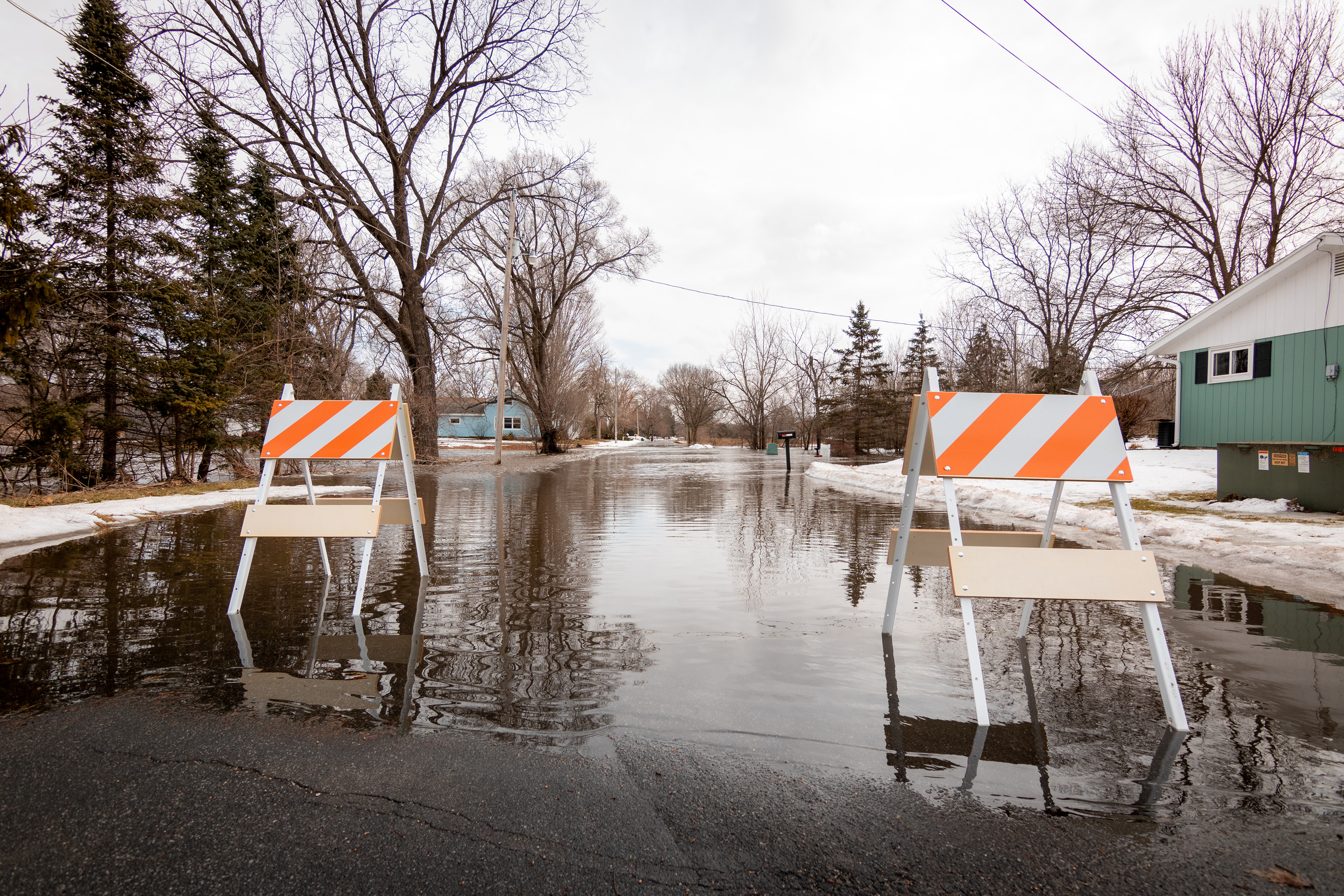 Curtiss Street in Mazomanie floods as it is a very low lying area next to the Black Earth Creek.