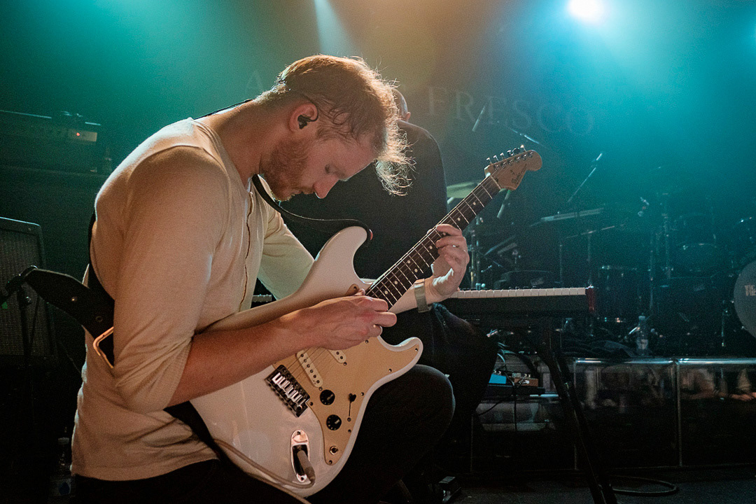 Þórarinn Guðnason and his guitar having a special moment on stage with Agent Fresco at 🎃🏡 in Copenhagen, Denmark.