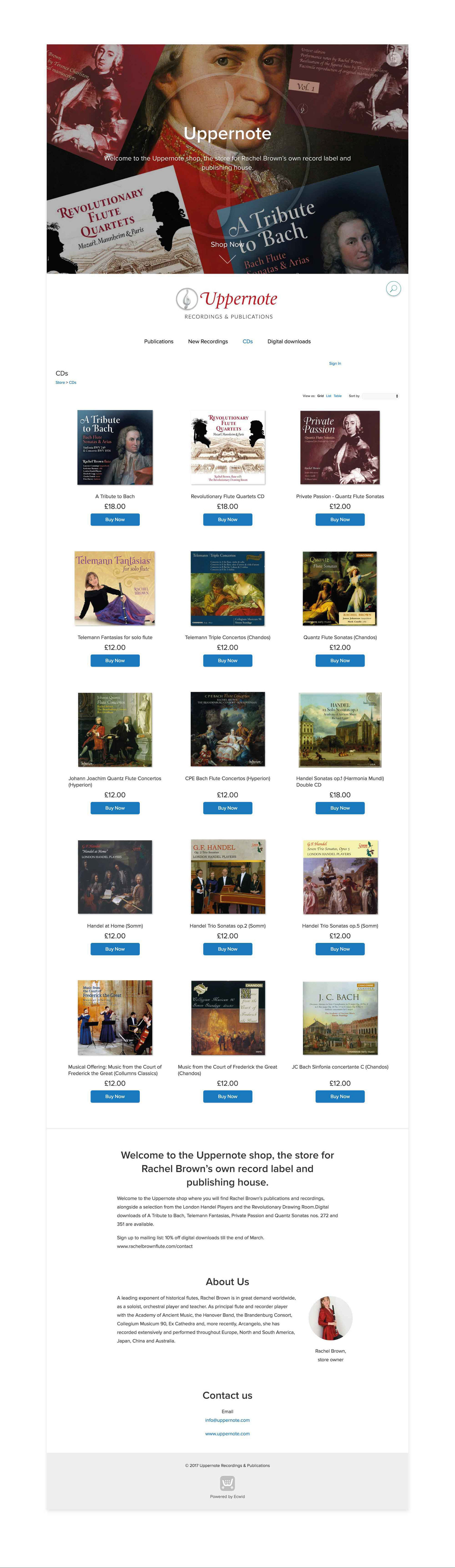 Uppernote website design layout