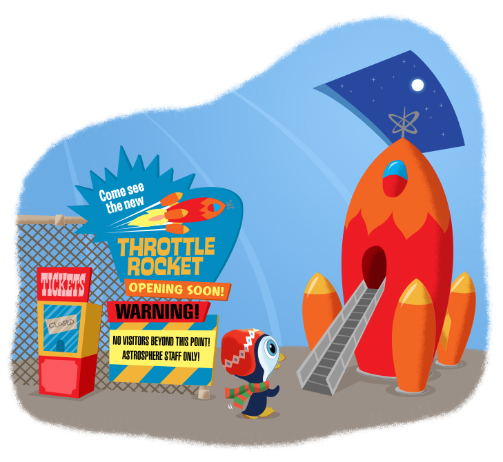 "Presley's Space Spectacular" interior illustration; Illustration and Design; © Hallmark Cards, Inc.