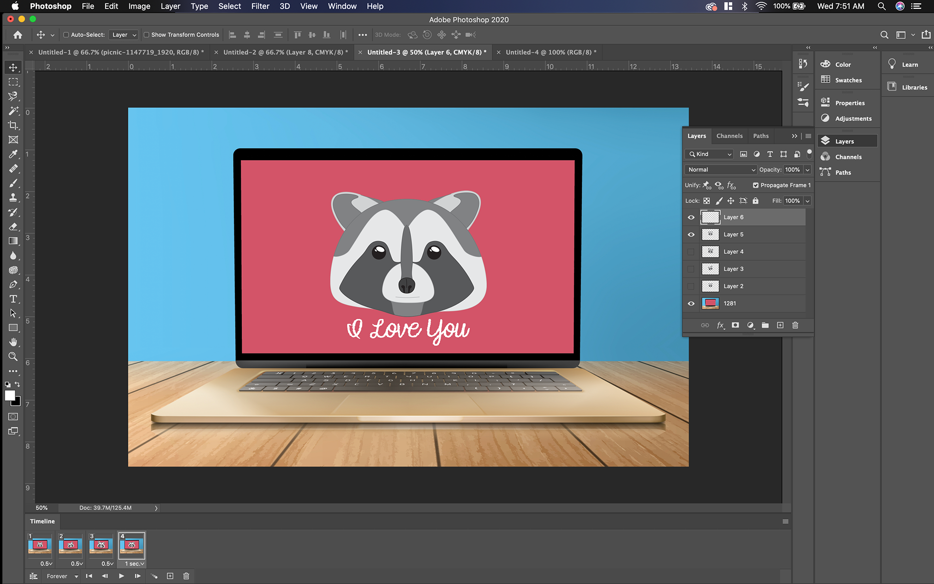 Raccoon GIF Process