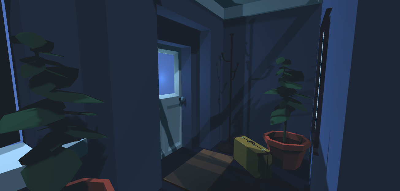 Torpor, Low Poly Unity Game. Luggage by Door