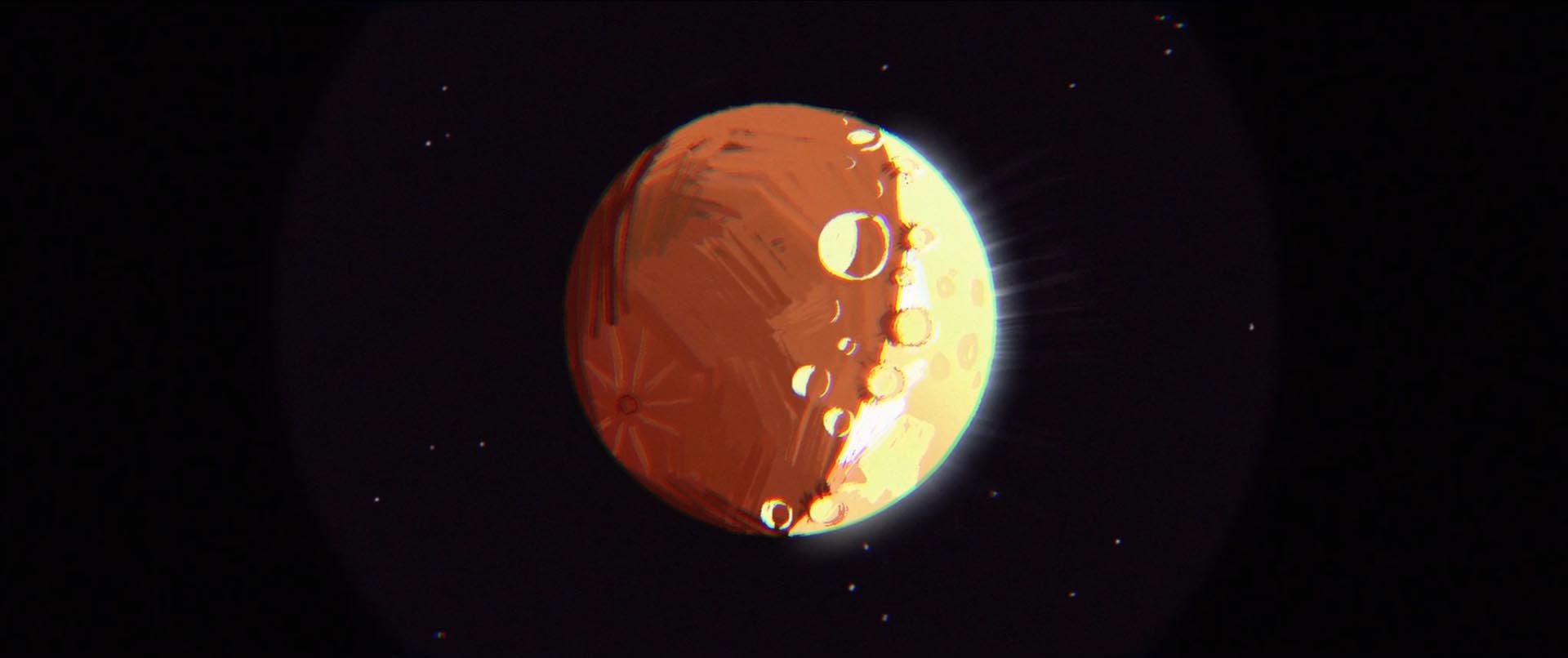 Blood moon eclipse background artwork from 48 hour animated short film made at Gobelins L'Ecole de L'image.