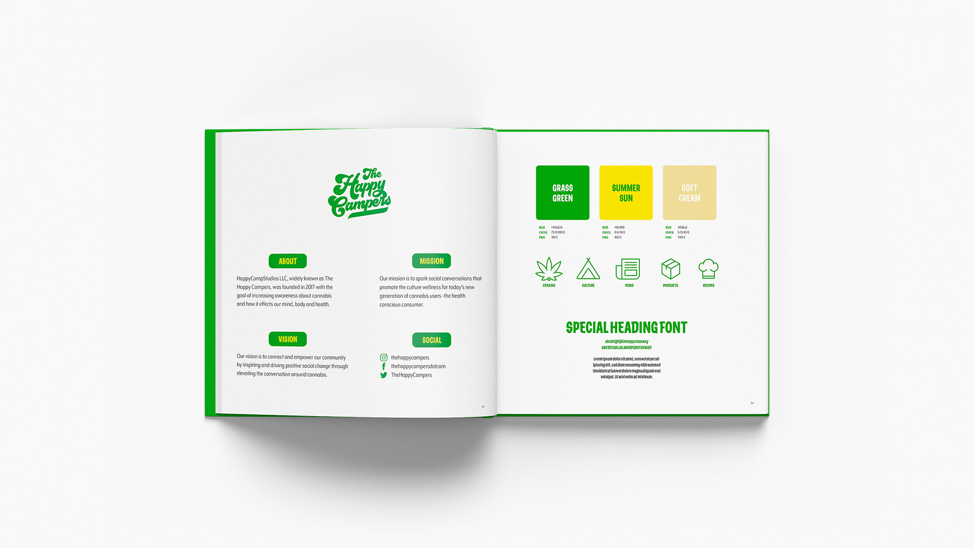 The Happy Campers Style Guide Logo Design by Jeffrey Dirkse
