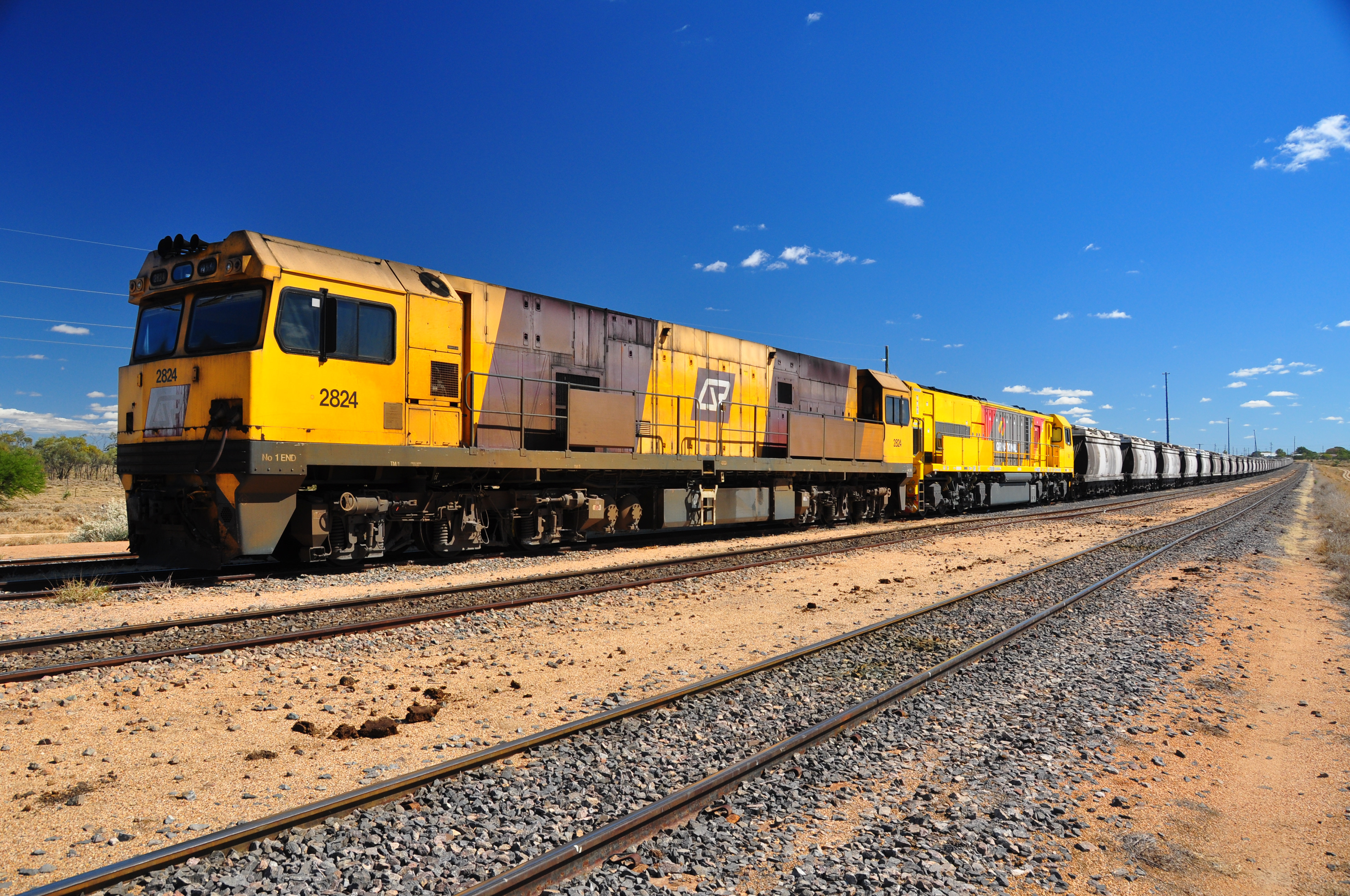 Yellow Freight train near Hughenden