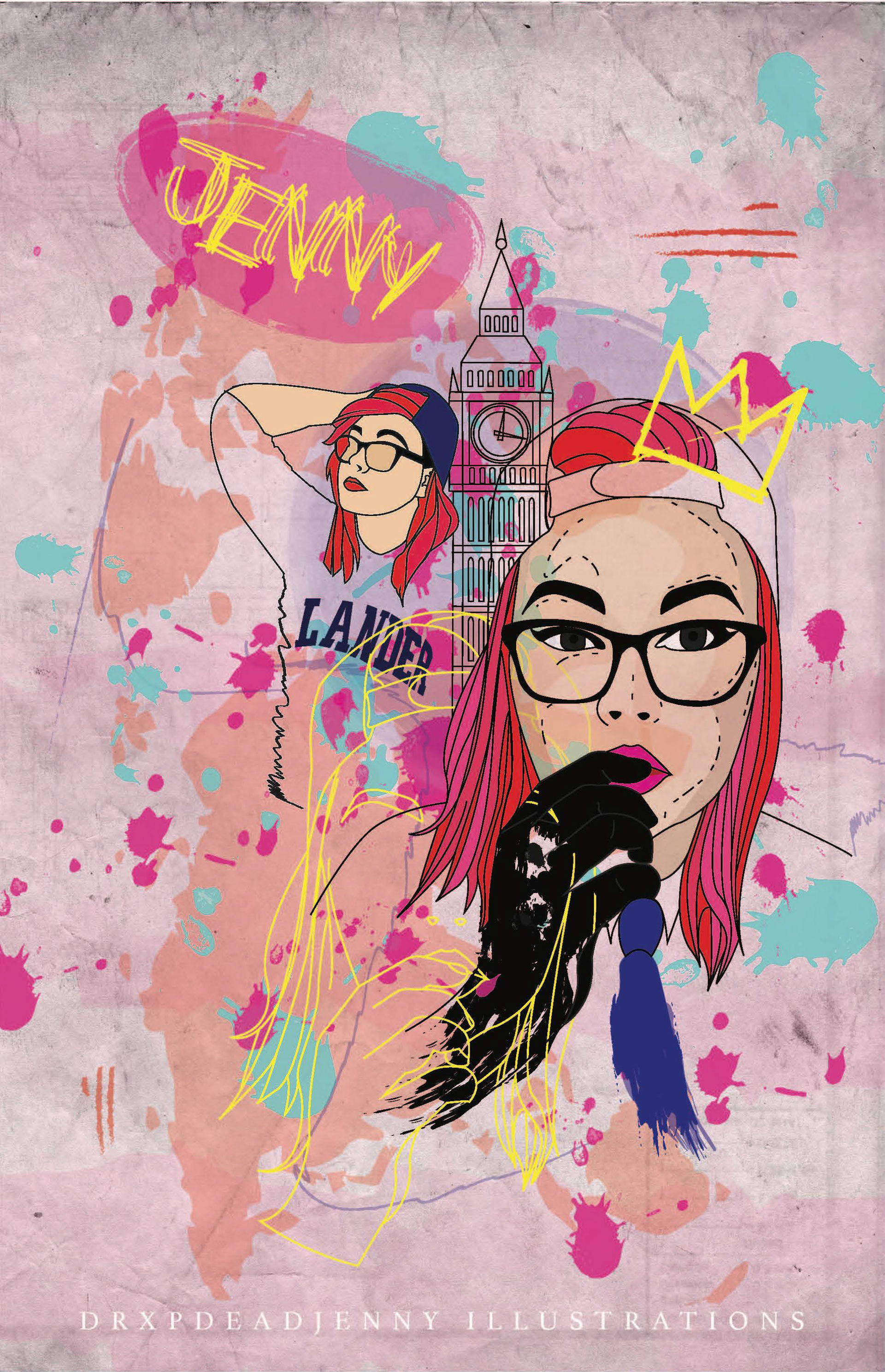 Jenny Thackham, Self Portrait Illustration
