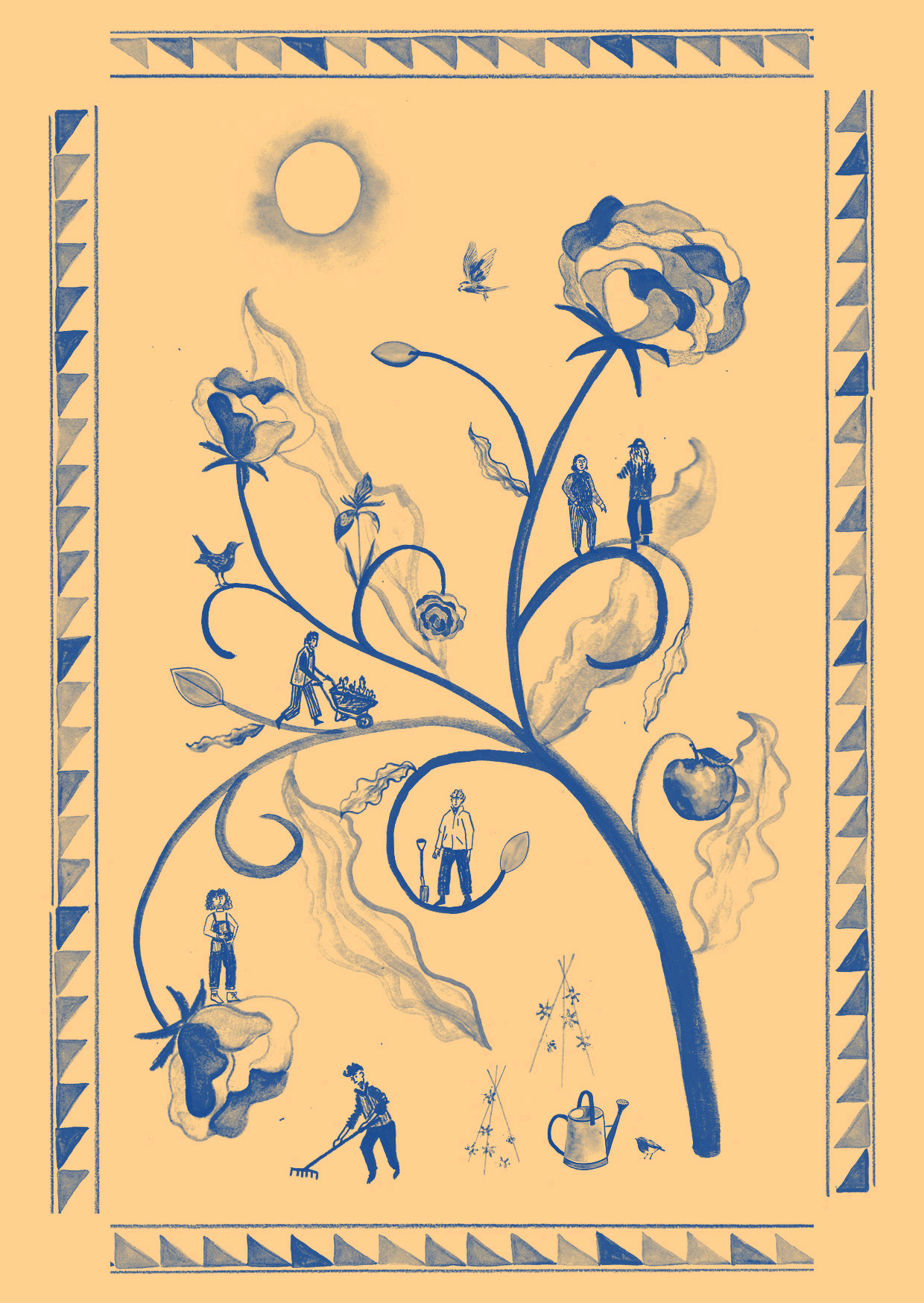 Warmer tones: vintage inspired. Reminiscent of vintage seed packets
