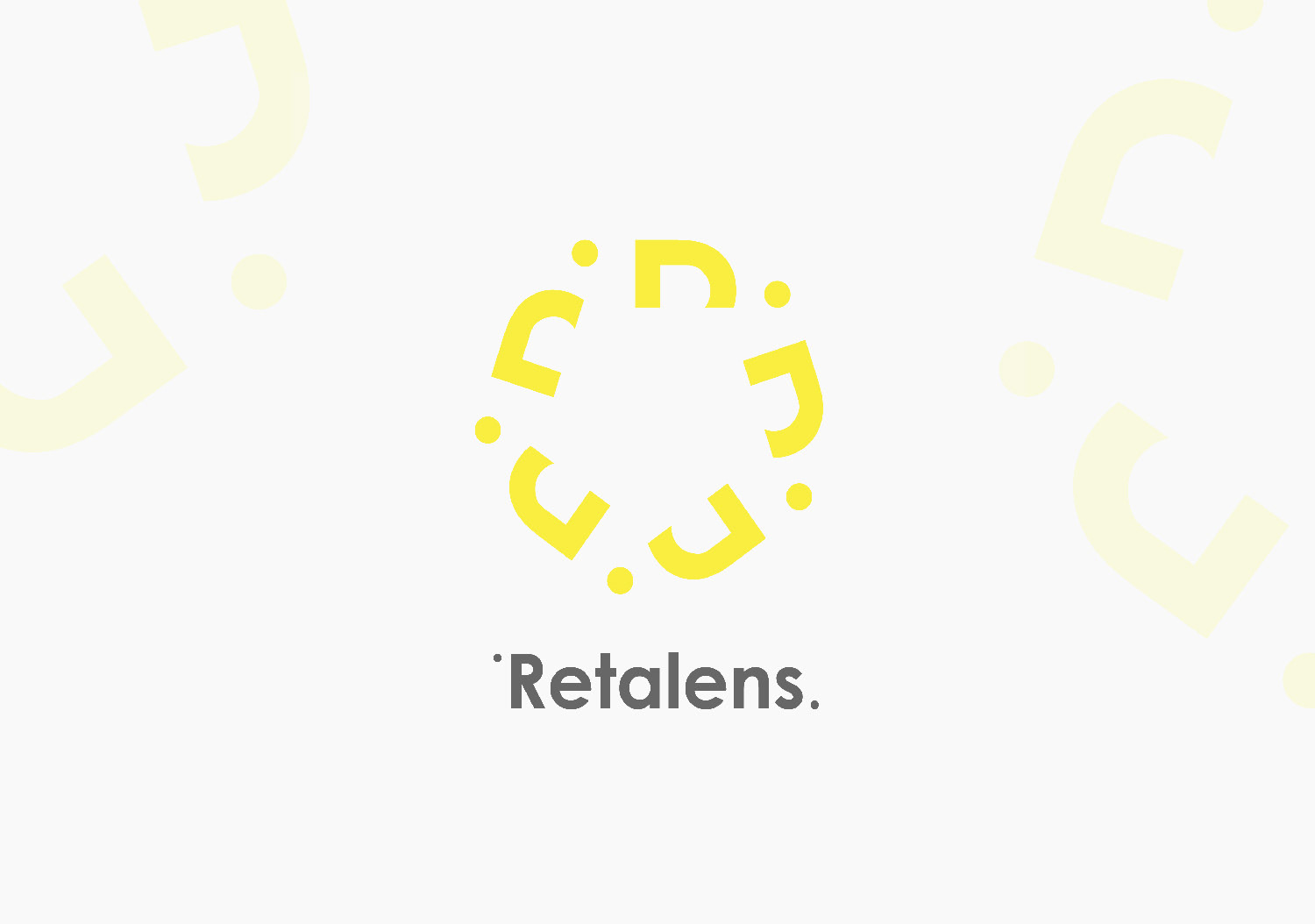 Retalens logo - a yellow flower-like emblem where each petal is the top of the letter R