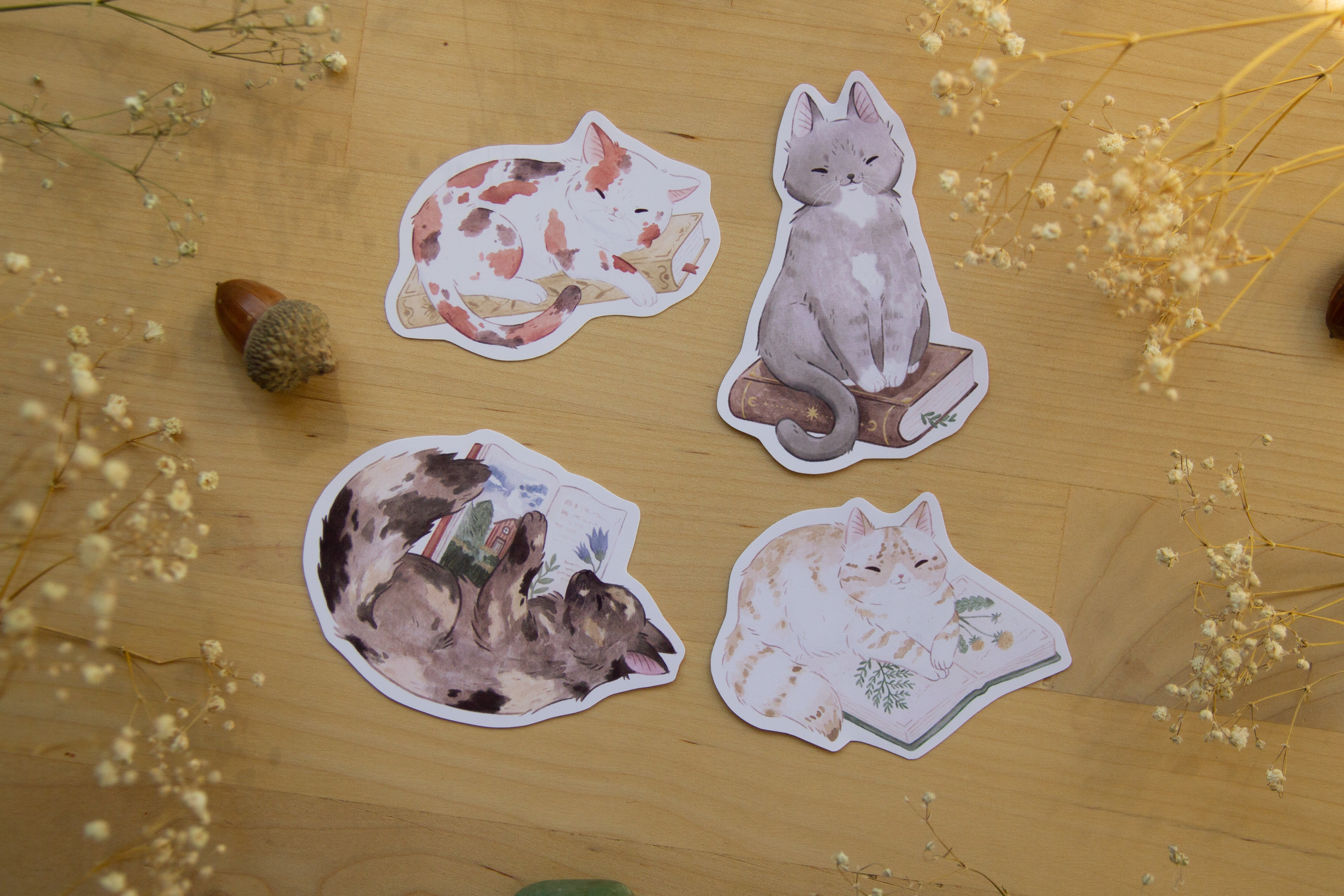 Book Cats sticker set