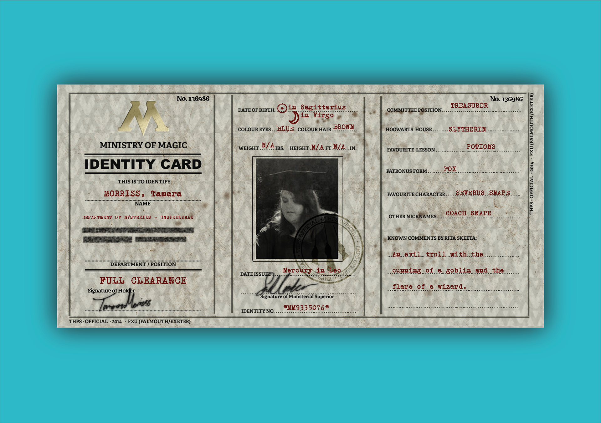 Graphic design exercise / gift.