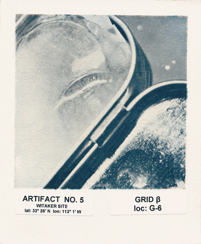 Artifact No. 5; Multiple layer gum dichromate and cyanotype print, 5.4 x 4.5 inches; © 2005