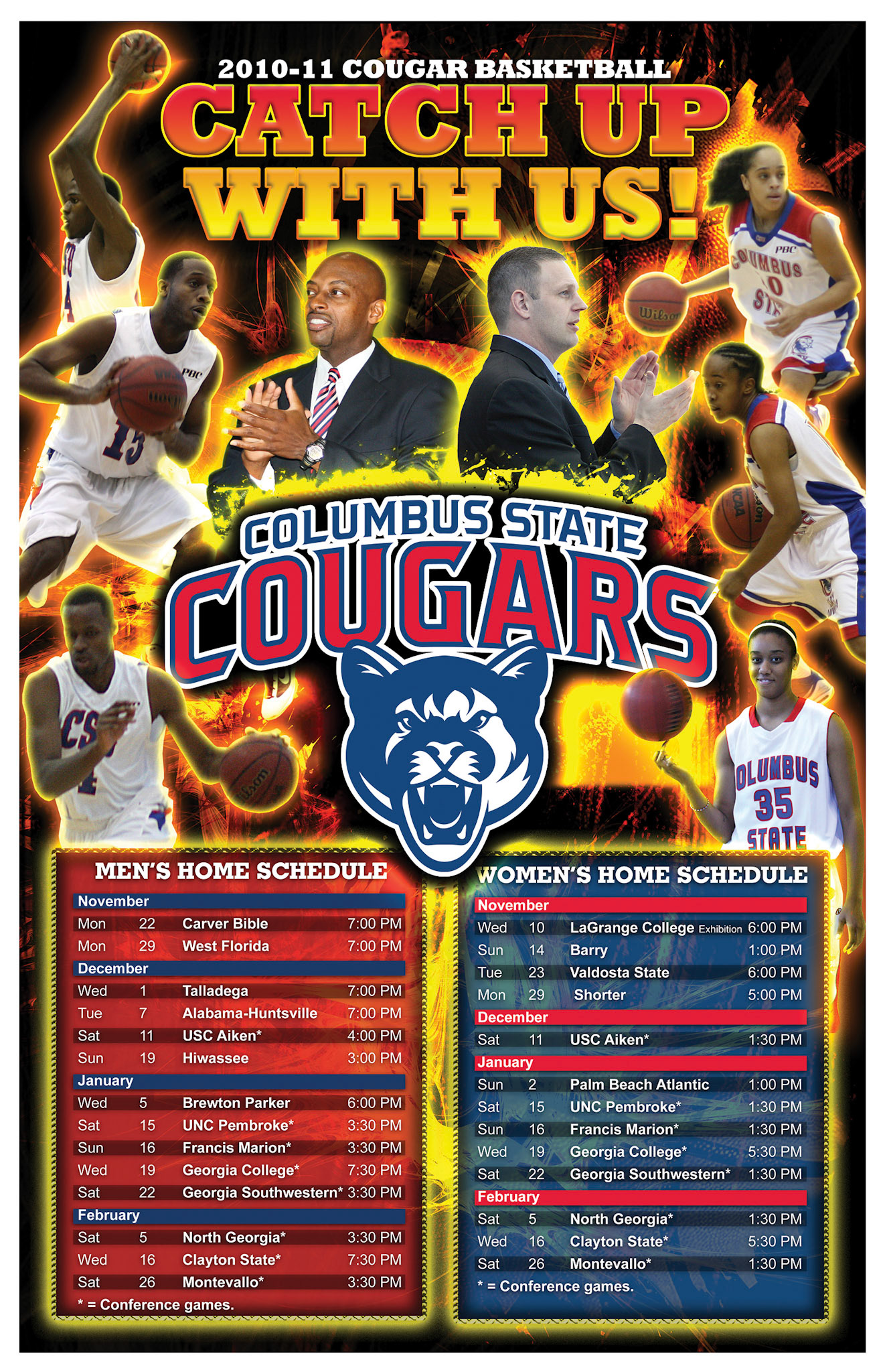 Poster schedule design to showcase some of their players for the upcoming season.